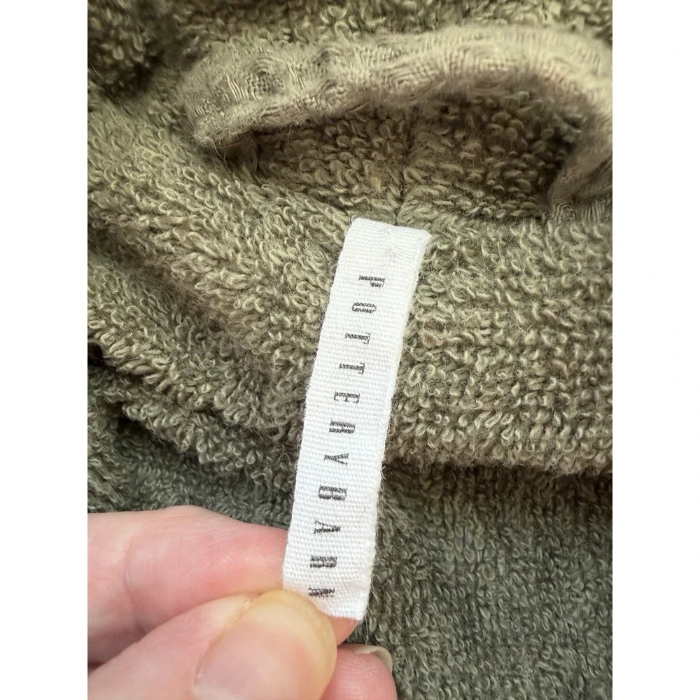 Pottery Barn Resort Robe Olive Green Size Medium Thick Waffle Knit Terry Cloth